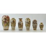 A collection of Japanese Satsuma pottery: Japanese Satsuma pair of vases,