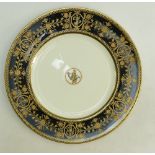 Wedgwood Astbury prestige dinner plate: With raised gold decoration diameter 27cm