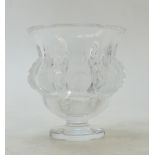 Lalique Dampierre Crystal Vase: Lalique clear Crystal Dampierre vase decorated with embossed