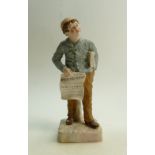 Robinson & Leadbeater Parian figure The Newsboy: Height 32.5cm.