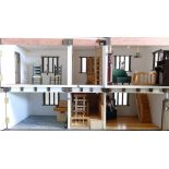 Dolls House very Large 3 Storey Model Made Tudor Water Mill: 5 rooms,