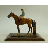 Cold Painted Spelter Match Striker Lighter: In Race Horse & Jockey form,