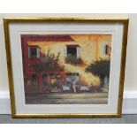 Jeremy Barlow limited edition signed Serigraph: Titled Cafe with certificate of authenticity from