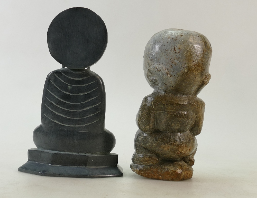 Thai and Aztec carved stone figures: Height 23cm: - Image 3 of 4