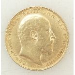 22ct Gold full Sovereign: Gold full Sovereign dated 1909.