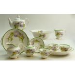 Royal Doulton Glamis Thistle patterned items to include: Tea set, 25cm fruit bowl, cake stand,