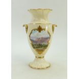 Coalport Vase hand painted with Lake District scenes: Coalport vase hand painted with panels of