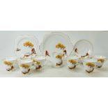 Art Deco Style Heathcote Pottery: Floral decorated part tea set (20 pieces)