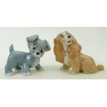 Two Wade blow up Disney characters Scamp & Lady. Measuring 10cm & 11cm high.