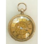 Waltham ladies gold coloured metal cased Pocket Watch marked 10c: Waltham ladies gold coloured