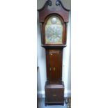 Mahogany brass dial Longcase clock Somerell Glasgow: Mahogany brass dial Longcase clock signed in