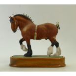 Royal Worcester model of Shire Stallion: Royal Worcester model of Shire Stallion modelled by Doris