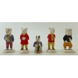 A collection of Beswick figures from the Rupert the Bear series: Beswick figures comprising Rupert