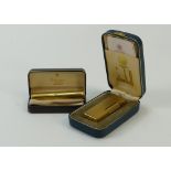 Two Dunhill Lighters: Two gold plated Dunhill cigarette lighters, one in original case.