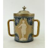 Doulton Lambeth Stoneware Olympians Tyg: 19th Century Doulton Lambeth Tyg decorated with panels of