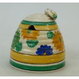 Clarice Cliff Bizarre Beehive Honey Pot & Cover: Clarice Cliff Newport pottery honey pot in the