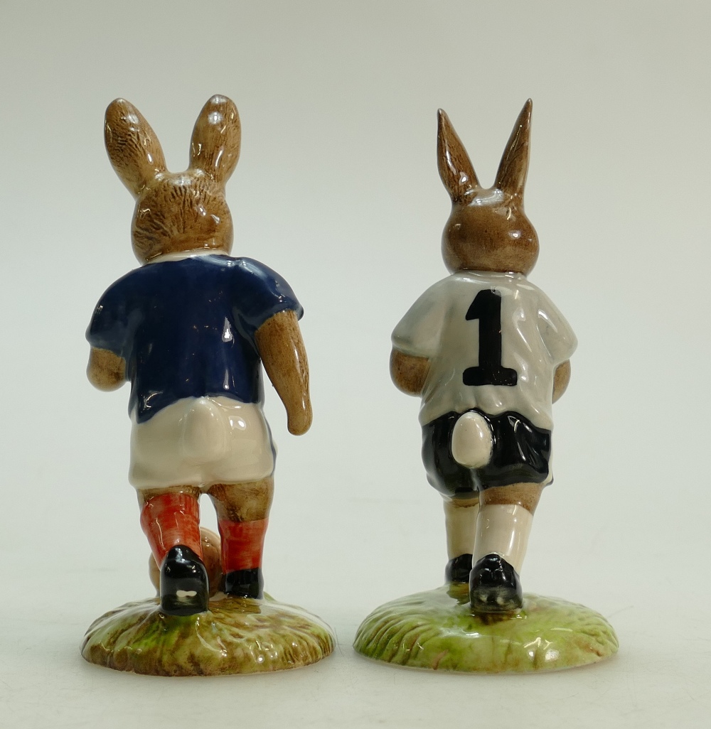 Royal Doulton pair of Bunnykins footballer figures: Royal Doulton Bunnykins footballer figures - Image 3 of 3