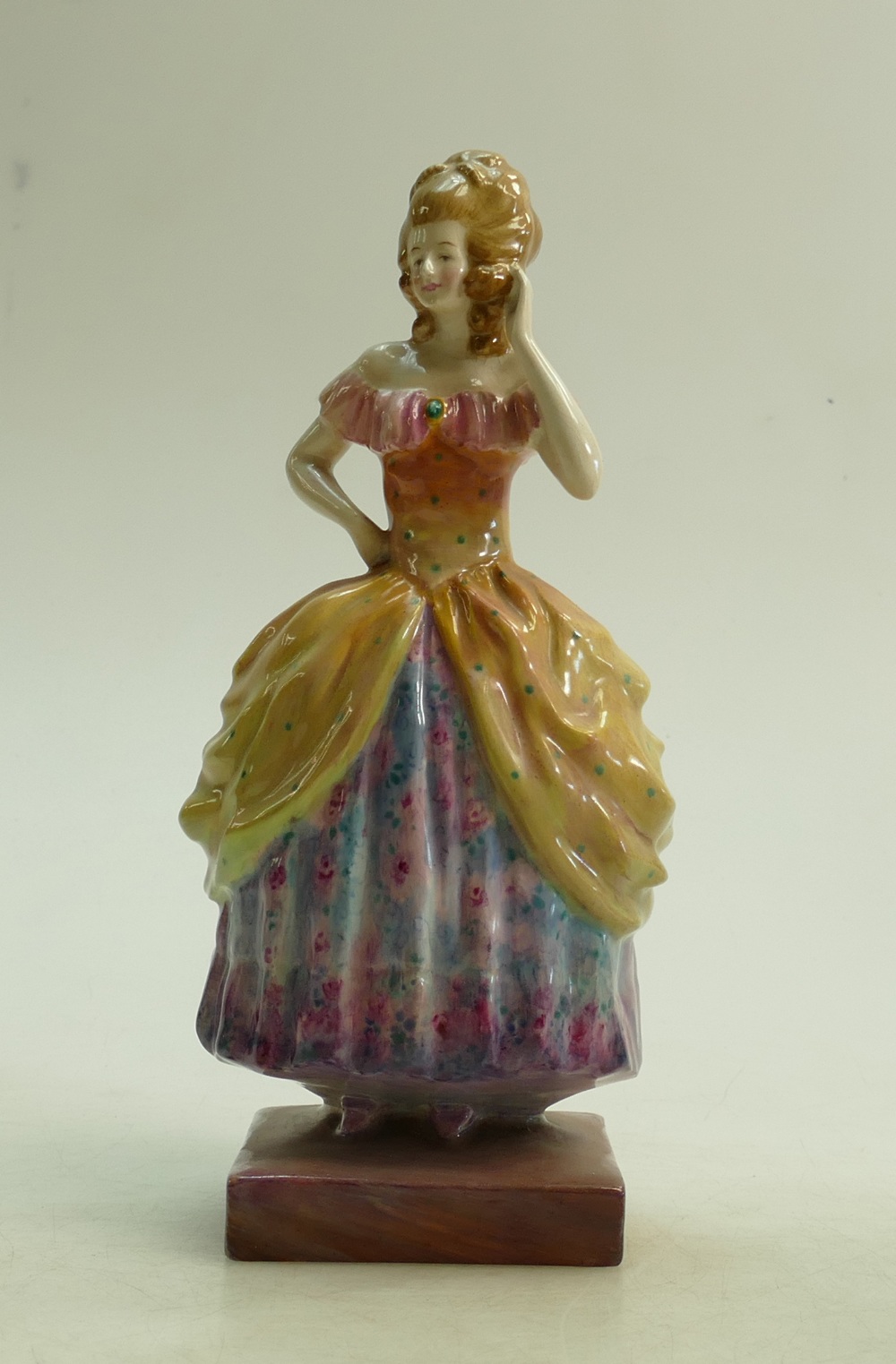 Leslie Johnson signed studio hand painted figure of a lady: Height 22cm.