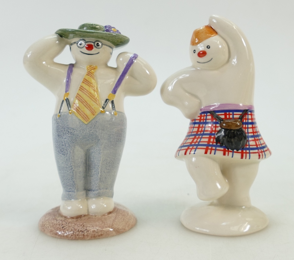 Royal Doulton Snowman figures DS3 and DS7: The Stylish Snowman DS3 together with The Highland