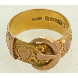 9ct gold Buckle Ring, size S, 5.