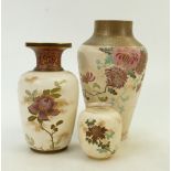 Doulton Burslem Slaters Floralware: 19th Century Doulton Burslem Slaters floral vases all blush