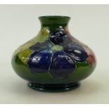 Walter Moorcroft Vase: Moorcroft squat vase decorated in the Anemone design, Walter Moorcroft,