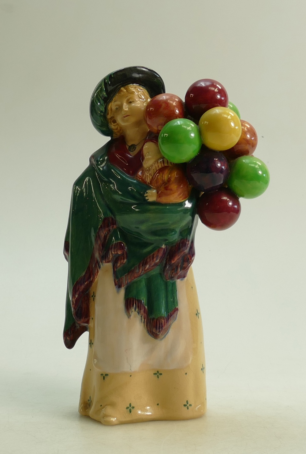 Royal Doulton figure The Balloon Seller HN583: Factory paint issue to back of balloons