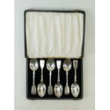 Six silver Dessert spoons: Exeter 1861 Weight 300g