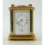Carriage Clock hour & half repeating & striking hour and half: Larger French carriage clock.
