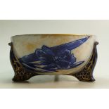 Doulton Burslem Art Nouveau blue & white Fruit Bowl: Doulton Burslem Art Nouveau flow blue & white