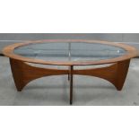 Mid Century G Plan Teak Oval Coffee Table: Height 42cm,