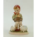 Beswick Hummel figure of Boy with Pigs: Beswick Hummel large figure of boy with piglets model 912,