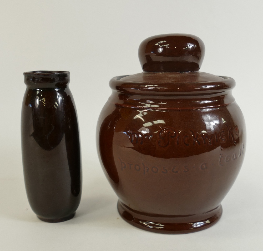 Royal Doulton Kingsware Tobacco Jar & cover and small vase: Royal Doulton Kingsware tobacco jar & - Image 3 of 4