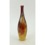 Royal Doulton mottled Flambe Vase: Royal Doulton Flambe vase decorated in various colours of red,
