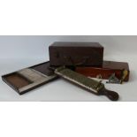 A collection of medical items: Vintage medical items including Enema kit, Universal kit,