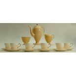 Wedgwood Peach April Patterned Art Deco Coffee Set: Nine pieces