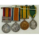 A collection of First World War WWI medals: First world war medals awarded to 6968 Pte. A.Daborn.