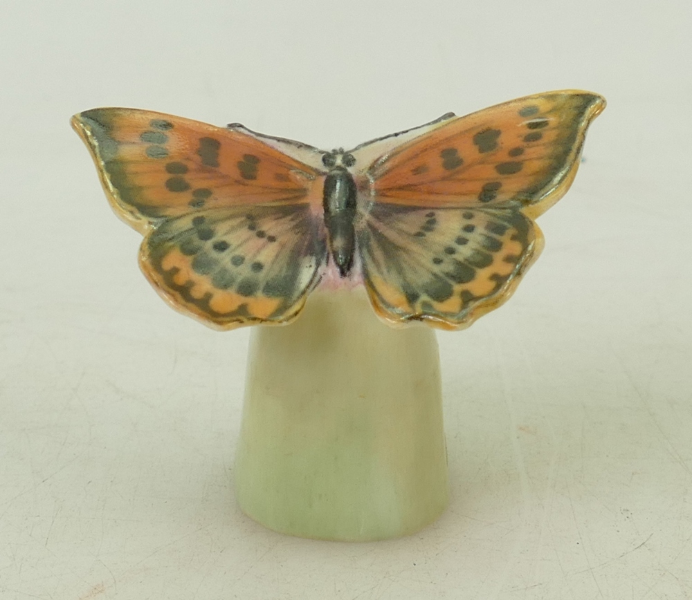 Royal Doulton rare miniature model of a Butterfly on plinth: Height 5cm.