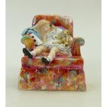 Royal Doulton figure Sleepyhead HN2114: Model of a girl asleep on chair with Teddy bear.