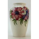 Walter Moorcroft Anemone Vase: Walter Moorcroft vase decorated in the Anemone design on cream