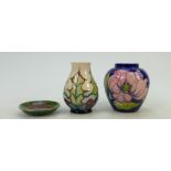 Moorcroft items to include: Pink Magnolia small vase,