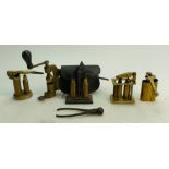 Various brass Items etc: 5 x Cartridge loaders,