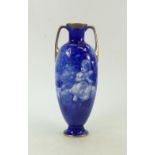 Royal Doulton blue Children ware Vase: Royal Doulton Burslem blue & white vase decorated with girl