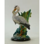 Minton Majolica model of a Heron: Minton in miniature model of a Heron,