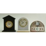 A collection of Wedgwood small Mantle clocks to include: Boxed Muse hanging Cameo Clock,