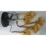1960s retro brass and glass chandalier