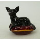 Beswick rare Chihuahua Lying on a Cushion: Beswick rare Chihuahua Model 2454 in painted black