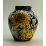 Moorcroft Helios Flame Vase: Trial piece dated 6-11-18. Height 20.