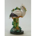 Minton Majolica model of a Stork: Minton in miniature model of a Stork,