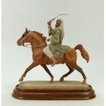 Beswick Bedouin Arab on galloping horse 2275: On wooden base